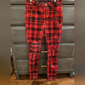 Blackheart Super Skinny Punk Plaid Jeans
